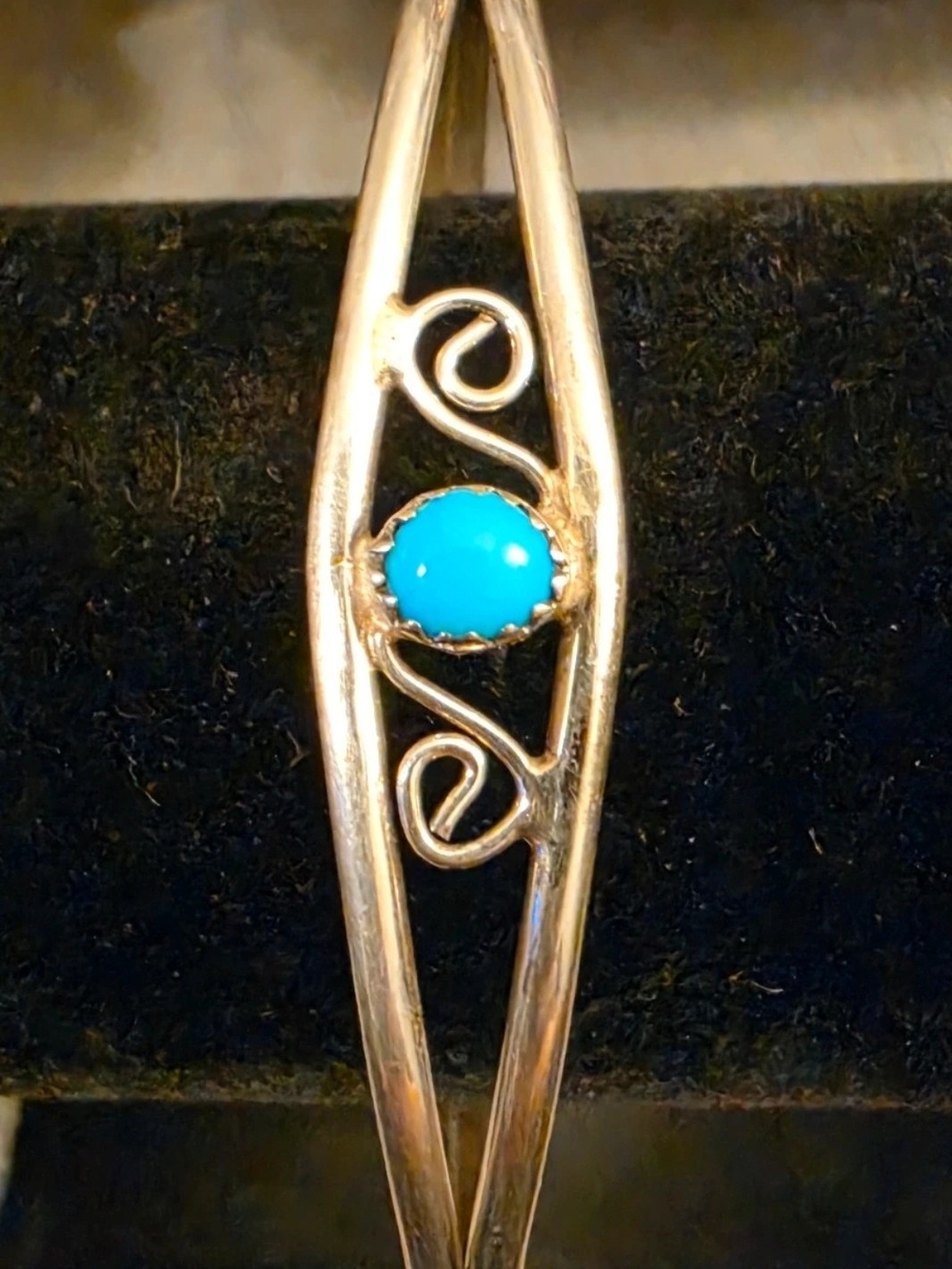 Sterling Silver Turquoise Cuff Bracelet - Native American Style